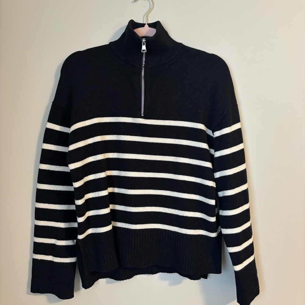ZARA 1/4 Zip Knit Sweater